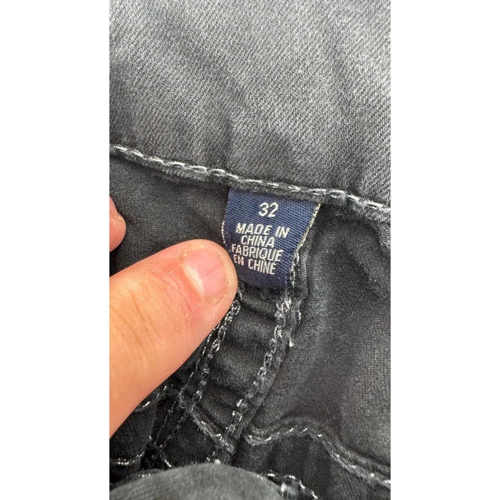 True Religion Pants Mens 32 Blue Straight Leg Flap Pocket Horseshoe Streetwear